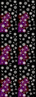 Renkli grunge, soyut arkaplanı kolosiyah çiçeklerle süslüyor. Parmak izi, kumaş, duvar kâğıdı, tekstil için raster dokusu. Nakış desenli çiçek deseni..