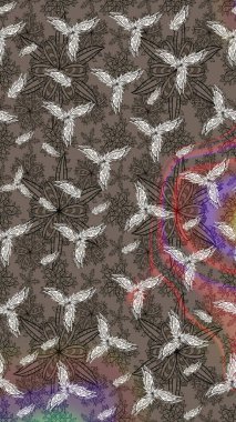 Küçük renkli çiçekler. Küçük çiçekte güzel bir desen. Çiçekli bahar çiçekleri. Moda baskıları için zarif bir şablon. Motley illüstrasyonu. Çizim.