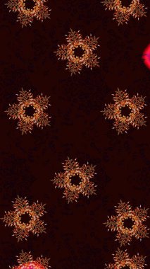 Siyah, kahverengi ve kırmızı renkler üzerine şirin soyut kar tanesi raster tasarımı. Düz kar karalama ikonları, yılbaşı afişi için kar taneleri silueti, kartlar. Yeni yıl kar tanesi.