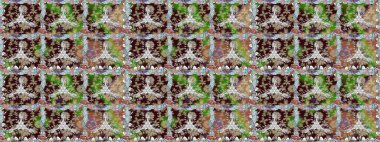 Renkli Yaz Temalı Kusursuz Arkaplan. Kahverengi ve nötr renklerde çiçekler. Düz Çiçek Elementleri Tasarımı. Raster illüstrasyonunda trendsiz çiçek deseni.