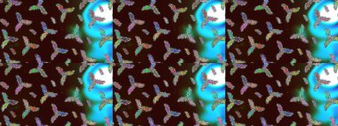 Raster Noel soyut renkli arka plan ve düşen kar tanesi. Raster illüstrasyonu. Kar tanesi arkaplanı.