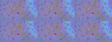 Çiçeksel fantezi tasarımı ve parlak bir arka plan çizimi. Renkli Bahar Teması eskiz kalıbı. Düz Çiçek Elementleri Tasarımı.