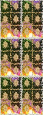 Kusursuz raster arka plan. Şık bir grafik desen. Çiçek deseni. Duvar kâğıdı barok, İspanyol kumaşı. Kahverengi ve bej renklerdeki altın elementler.