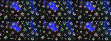 Soyut etnik raster çizim kalıbı. Vadinin çiçekleri gri ve mavi renklerde. Çiçekler..