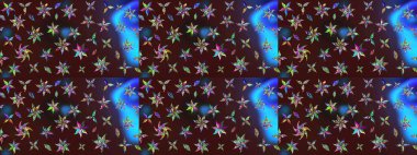 Kahverengi ve mavi renkli çiçekler. Raster illüstrasyonu. Çiçek desenli eskiz, vuruşlar, sıçramalar, yaz çiçekleri..