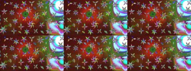 Raster illüstrasyonundaki çiçek desenli çizim. Renkli çiçekler. Renkli Bahar Teması eskiz kalıbı. Düz Çiçek Elementleri Tasarımı.