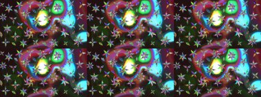 Raster illüstrasyonundaki çiçek desenli çizim. Renkli çiçekler. Renkli Yaz Temalı eskiz kalıbı. Düz Çiçek Elementleri Tasarımı.