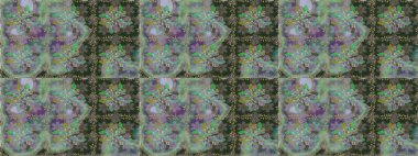 Raster illüstrasyonu. Küçük çiçekteki sevimli çiçek deseni. Raster deseni. Gri ve yeşil renkte yaz çiçekleri.