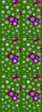 Raster illüstrasyonu. Şirin karalamalı çiçek desenli çizim. Eskiz stili yeşil renkler. El yapımı çiçek ve bitki koleksiyonu. Raster illüstrasyonu.