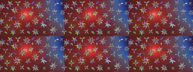 Küçük çiçekteki sevimli çiçek deseni. Kahverengi ve kırmızı renkte çiçekler.