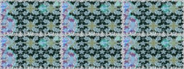 Mavi ve nötr renklerde çiçekler. Renkli Yaz Temalı Kusursuz Arkaplan. Düz Çiçek Elementleri Tasarımı. Raster illüstrasyonunda kusursuz çiçek deseni.