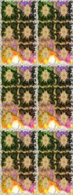 Kusursuz raster arka plan. Şık bir grafik desen. Çiçek deseni. Duvar kâğıdı barok, İspanyol kumaşı. Kahverengi ve bej renklerdeki altın elementler.