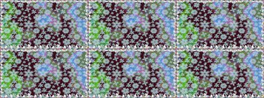 Güzel kumaş deseni. Raster illüstrasyonunda kusursuz çiçek deseni. Renkli Bahar Temalı Kusursuz Arkaplan. Düz Çiçek Elementleri Tasarımı.