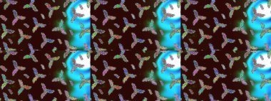 Raster Noel soyut renkli arka plan ve düşen kar tanesi. Raster illüstrasyonu. Kar tanesi arkaplanı.