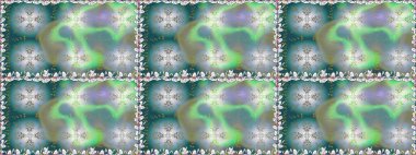 Raster illüstrasyonu. Renkli Bahar Temalı Kusursuz Arkaplan. Çiçekli, suluboya desenli kusursuz çiçek deseni. Mavi renkli çiçekler. Düz Çiçek Elementleri Tasarımı.