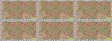 Kelebek desenli güzel çizim tasarımı. Bej ve nötr renklerde resimler.