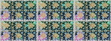 Altın şablon. Klasik çiçek dokusu. Kart, duvar kağıdı, ambalaj ve tekstil için klasik tasarım. Tarafsız ve gri renklerin kraliyet retro 'su. Raster illüstrasyonu. Kusursuz desenli altın elementler.