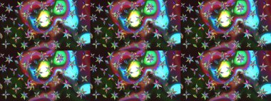 Raster illüstrasyonundaki çiçek desenli çizim. Renkli çiçekler. Renkli Yaz Temalı eskiz kalıbı. Düz Çiçek Elementleri Tasarımı.