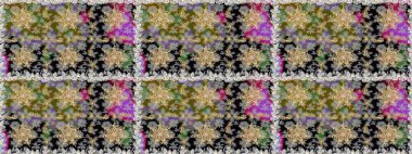 Raster altın pürüzsüz desen. Gri renkli ve altın elementli altın desenli. Düz elle çizilmiş klasik koleksiyon. Arkaplan, kumaş, altın duvar kağıdı.