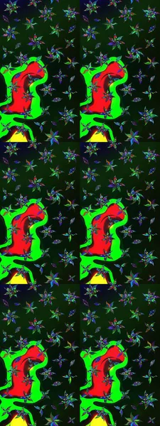 Çiçekli çiçek deseni, suluboya. Renkli Bahar Teması eskiz kalıbı. Raster illüstrasyonu. Düz Çiçek Elementleri Tasarımı. Gri ve mavi renkte çiçekler.