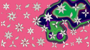 Gömlek, arka plan modelini çiz. Tropik çiçekler. Pembe ve nötr renkte çiçekler.