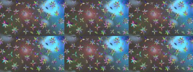 Klasik çiçek tasarımı elementleri. Gri ve mavi kıvırcık çiçekler gri ve mavi renklerde şekillenir. Raster illüstrasyonu.