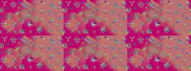 Flower eskiz arka planı. Şatafatlı bahar bahçesi dokusu. Raster illüstrasyonu. Çiçek deseni.