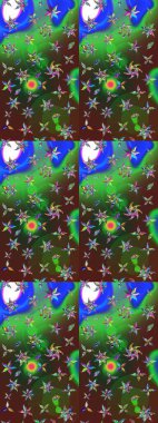 Çocuk stili. Çiçekli eskiz arkaplanı. Renkli Bahar Teması eskiz kalıbı. Düz Çiçek Elementleri Tasarımı.