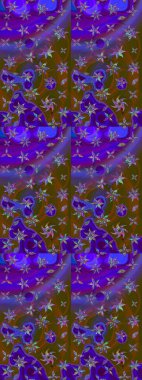 Raster illüstrasyonu. Çizim kalıbı. Organik motif arka planı. Ultraviyole kumaş deseni.