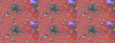 Pembe ve yeşil renkli çiçekler. Nazik, narin çiçek arkaplanı. Raster çiçek desenli ve çiçekli..