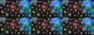 Raster illüstrasyonundaki çiçek desenli çizim. Suluboya tarzında gri ve mavi renkte çiçekler.