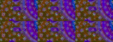 Tekstil, kumaş, kapaklar, duvar kağıtları, baskı, naylon, koleksiyon defteri, örgü, dekupaj için güzel bir eskiz. Millefleur 'lar. Küçük kahverengi ve mor renkte güzel bir besin torbası deseni, çiçekler..