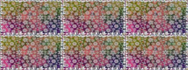 Ağaç dallı bahar çiçekleri ile desen, çiçek silueti ile gri renkler. Raster deseni.