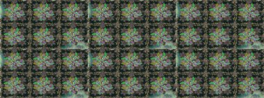 Gri renkli etnik çiçeklerle kusursuz bir desen. Raster Çiçek İllüstrasyonu güzel tekstil..