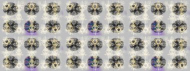 Tarafsız, gri ve bej renkli çiçekler. Raster illüstrasyonunda çiçek deseni çizimi.