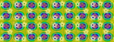 Kar tanelerinin soyut arkaplanlı Noel şablonu. Sarı, yeşil ve mavi kar taneleri. Raster illüstrasyonu. Noel ve Yeni Yıl moda baskıları için tatil tasarımı.