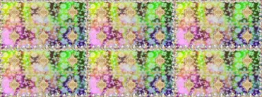 Altın desenli çiçek dekoru. Doğu tarzı element. Davetiyeler, kartlar, web sayfası için Raster illüstrasyon. Çizgi sanatı tasarım şablonu için kusursuz sınır. Tarafsız renklerde altın element.