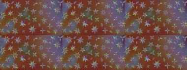 Çiçekli eskiz çizimi. Kahverengi ve nötr renklerde çiçekler. Renkli Yaz Temalı eskiz kalıbı. Düz Çiçek Elementleri Tasarımı.