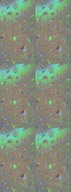 Sevimli çiçek raster deseni. Gri ve bej renkli çiçekler. Düz Çiçek Elementleri Tasarımı. Renkli Bahar Teması çizim şablonu.