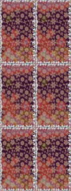 Suluboya, elle çizilmiş. Raster - stok. Kusursuz bir arka plan modeli. Vadinin çiçekleri kahverengi renklerde.