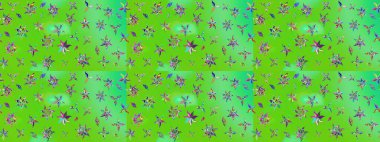 Çiçekler suluboya eskiz deseni. Raster Stili kumaş deseni.