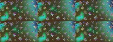 Soyut etnik raster çizim kalıbı. Kabile sanatı boho baskısı, klasik çiçek arkaplanı. Arkaplan dokusu, duvar kağıdı, yeşil ve kahverengi renkli çiçek teması.