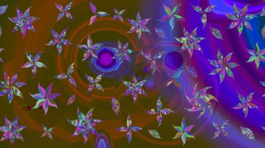 Raster Şirin kumaş deseni. Renkli Bahar Teması eskiz kalıbı. Eskiz klasiği. Düz Çiçek Elementleri Tasarımı.