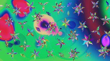 Tomurcukları papatya çiçekleri olan sevimli bir çiçek deseni. Eskiz geçmişi. Raster illüstrasyonu. Eski usul. Miles Fleur, süslü püslü bir süs. Kumaş, tekstil ve duvar kağıdı baskısı için..