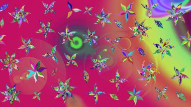 Raster illüstrasyonu. Çiçekli güzel suluboya desen. Mor ve pembe renkler üzerine.