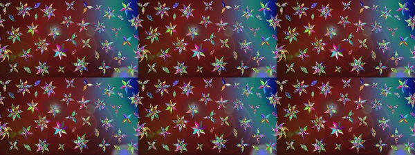 Raster illüstrasyonu. Kahverengi ve mavi renkli çiçekler. Çiçek desenli eskiz, vuruşlar, sıçramalar, yaz çiçekleri..