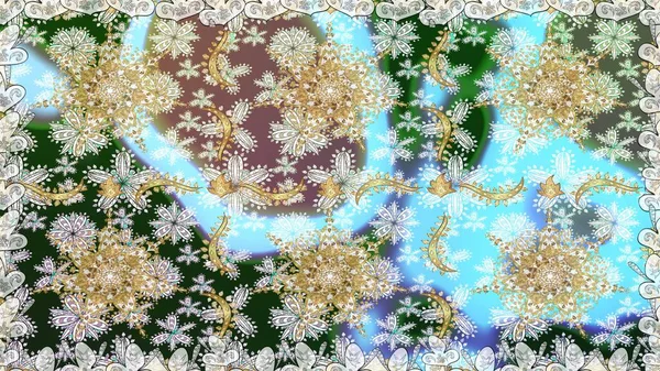 Kusursuz çiçek deseni. Kusursuz raster arka plan. Duvar kâğıdı barok, İspanyol kumaşı. Tarafsız renklerde grafiksel modern kusursuz desen.