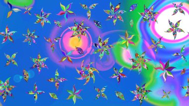 Çiçek arkaplan. Çiçek kompozisyonu. Çiçek kolajı. - Mavi ve mor çiçekler. Küçük çiçekte güzel bir desen var. Doğa. Raster deseni.