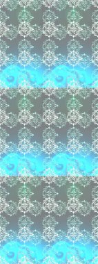 Tropik, dikişsiz çiçek deseni. Tarafsız, mavi ve gri renkte çiçekler. Raster illüstrasyonu.