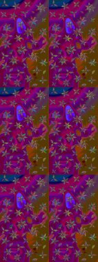 Raster çiçek desenli çiçek deseni, yapraklar, dekoratif elementler, sıçrama, lekeler, el çizimi kontur çizgileri ve Doodle çizim stili, grafik raster çizim çizimi.